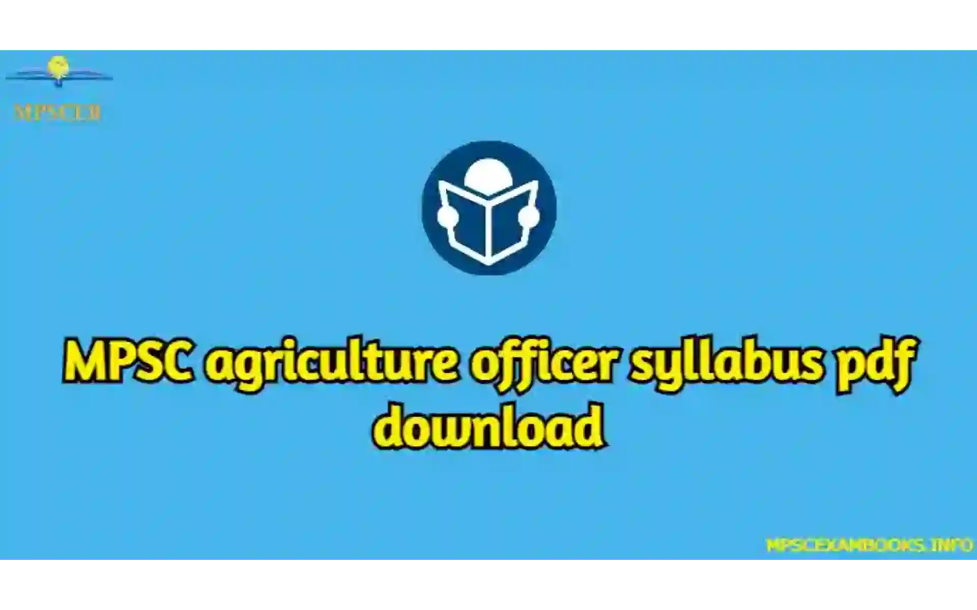 mpsc agriculture officer syllabus pdf